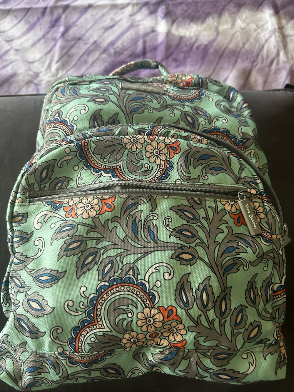Vera Bradley Mint Green Paisley Floral Backpack